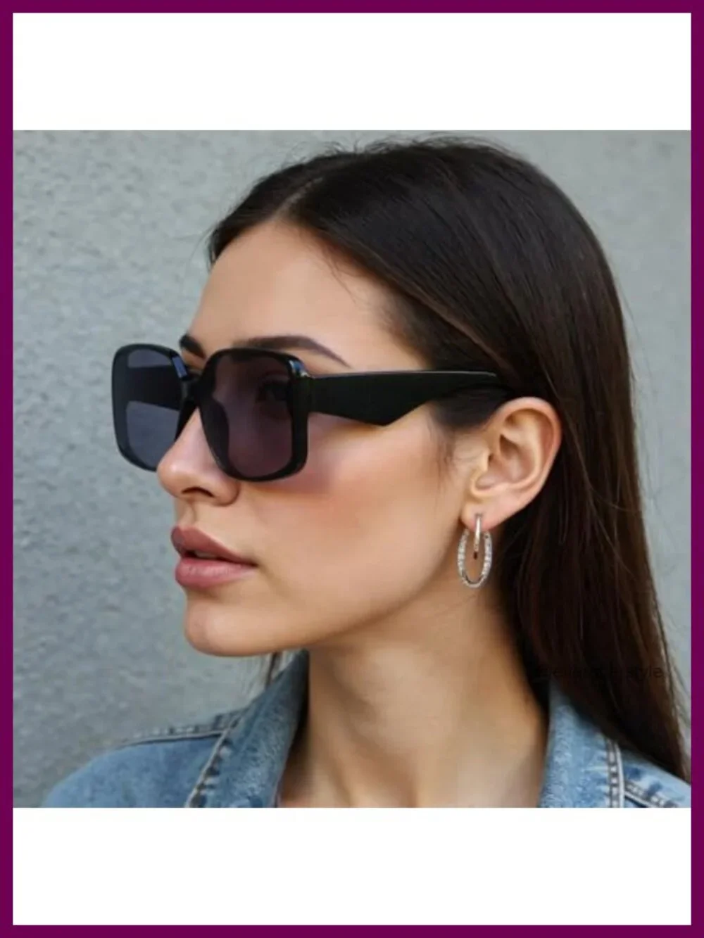 Oversized Square Sunglasses Women Gradient Brown Lenses Fashion Eyewear